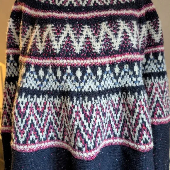 anthropologie sleeping on snow wool fair isle poncho sweater (XS/S) - Picture 4 of 6